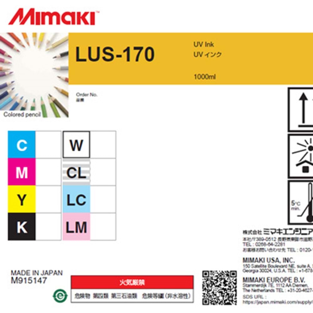 Mimaki LUS-170 UV Curable Ink 1L Bottle Magenta